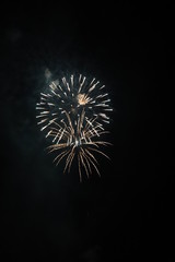 paysage dans la nuit feux d'artifice Gradignan 14 juillet