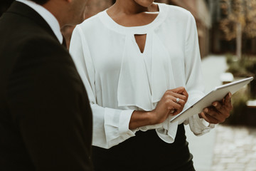 Woman using digital device