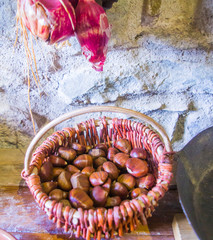 ancient country cuisine, traditional cuisine, ingredients, agricultural and hunting products,...