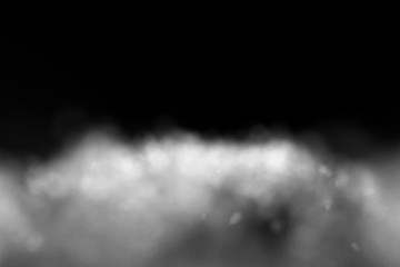 White gray smoke Isolated on black background, Concept design Halloween