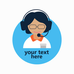 simple flat icon with customer service icon design