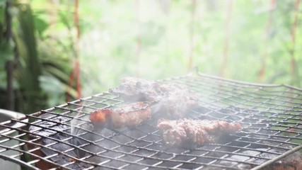 Grilling food on the stove.