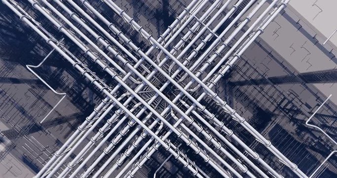 3D BIM model of reinforcement framework of the building