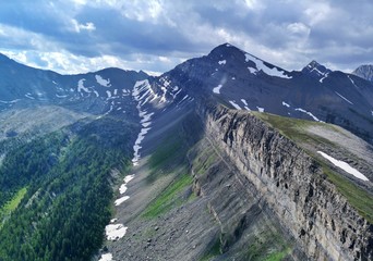 Fototapeta na wymiar Helicopter Ride over Banff National Park , Canada , Rocky Mountains 