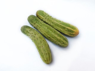 cucumbers on a white background