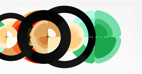 Abstract background, trendy color circles geometrical composition. Vector Illustration For Wallpaper, Banner, Background, Card, Book Illustration, landing page