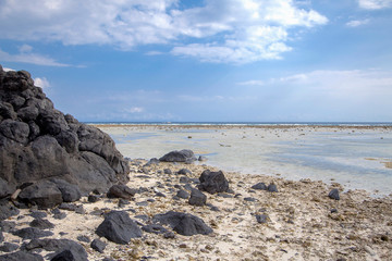 The beautiful ocean coast of Gili Trawangan island, Bali, Indonesia.