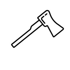 Carpenter tool axe isolated on white background.Line icon for construction, decoration, repair services. Tool kits. Sale, rent. Hand tools.  Shop for locksmith, carpenter, foreman.