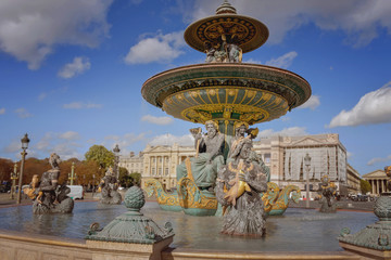 Fototapeta na wymiar Beautiful Architectural Buildings In Paris, France. Paris Is The Global Center For Art, Fashion, Gastronomy And Culture In Europe