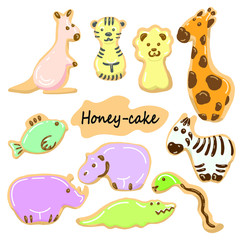 gingerbread cookies in the form of african animals