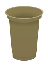 Plastic reusable cup. vector illustration
