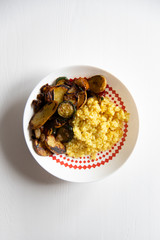 Rice with grilled vegetables