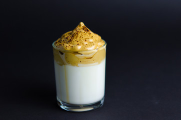 Iced Dalgona Coffee, a trendy fluffy creamy whipped coffee