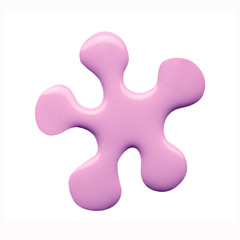 Blot of pink nail polish isolated on white