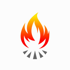 fire camp vector logo icon