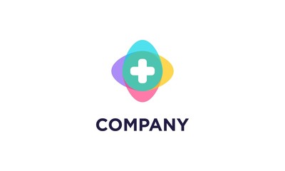 medical logo with cross and overlay design