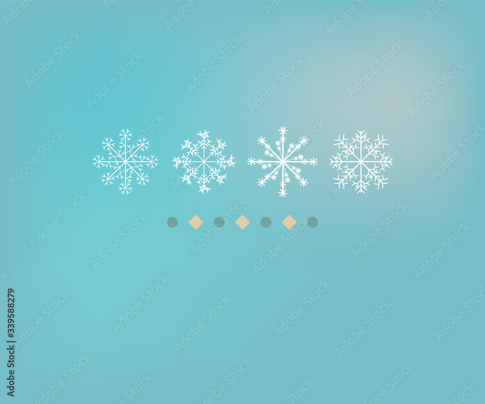 Poster winter background design of white snowflake with copy space. color snowfall frozen poster. jpeg illu