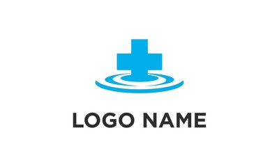 medical logo with cross and overlay design