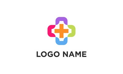 Fototapeta premium medical logo with cross and overlay design