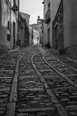 views and details of the streets of the medieval city of Erice