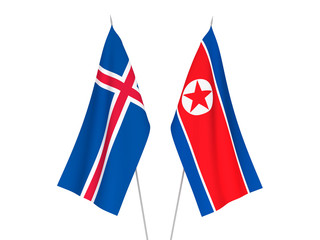 Iceland and North Korea flags