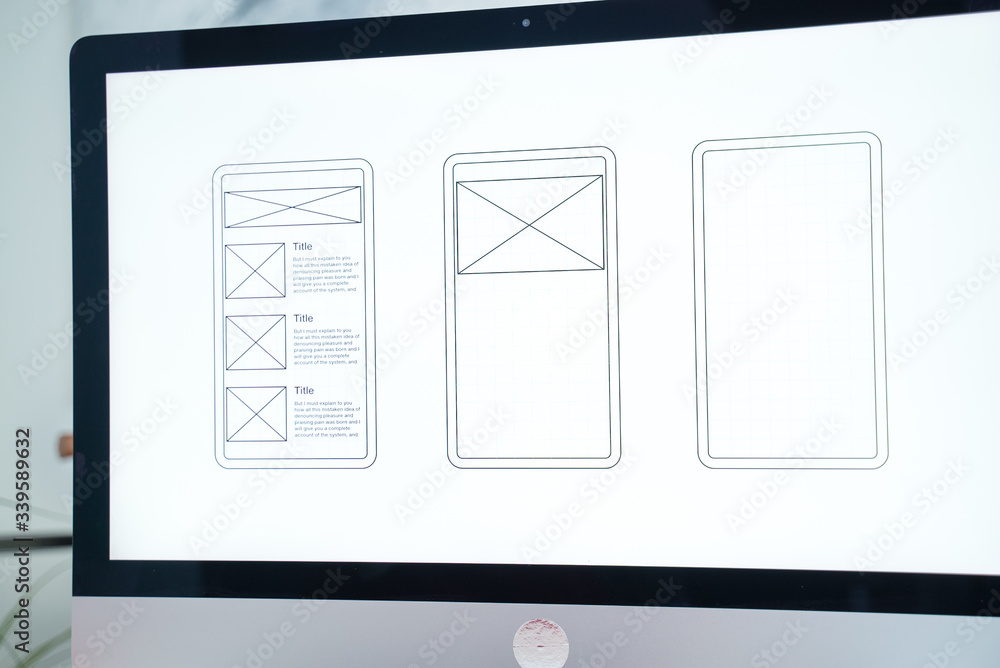 Poster web designer at work. graphic designer. mobile application design. designer desktop. ux, ui design. 