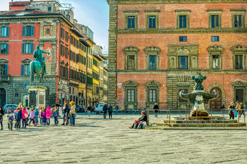 Famous square in Florence usualy you will find students there and college people 