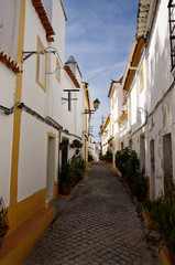 Narrow typical street of the jewish borough at Elvas