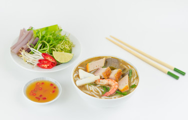Bun Mam - A Vietnamese fermented fish noodles soup. The broth is made from fermented fish. This is...