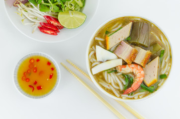 Bun Mam - A Vietnamese fermented fish noodles soup. The broth is made from fermented fish. This is...