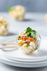 Traditional Russian salad Olivier