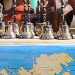 Fototapeta na wymiar handmade metal bell from historical island waalam