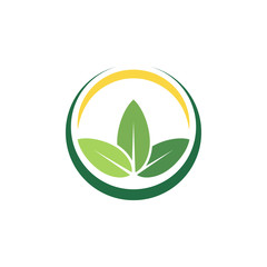 Green leaf logo vector design template