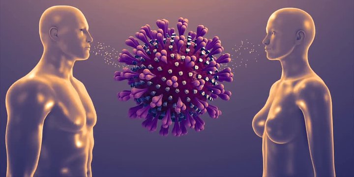 Coronavirus concept resposible for asian flu outbreak and coronaviruses influenza as dangerous flu cases pandemic. Microscope virus close up. 3d rendering.