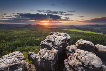 sunset in the mountains