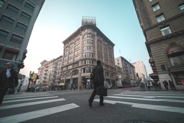 Fototapeta premium people walking on the street