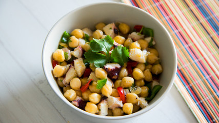 Octopus salad with chickpeas