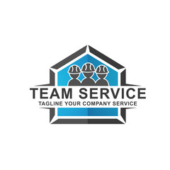 Team service logo with flat style