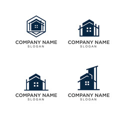 Naklejka premium set logo design for construction and service 