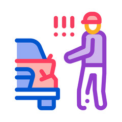 indignant driver of broken car bumper icon vector. indignant driver of broken car bumper sign. color symbol illustration