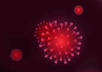 Red coronavirus on a dark background