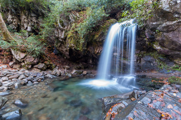 Grotto Falls In The Roaring Fork, Great Smoky National Park, Tennessee, USA