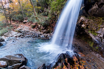 Grotto Falls In The Roaring Fork, Great Smoky National Park, Tennessee, USA