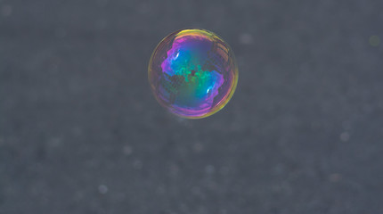 soap bubbles on dark background
