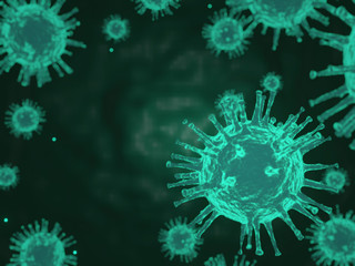 3D Illustration of virus cells.