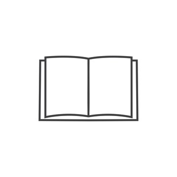 Open book icon vector, Book line symbol