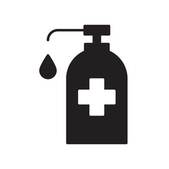 Obraz premium Black sign of sanitizer. Alcohol hygienic gel icon