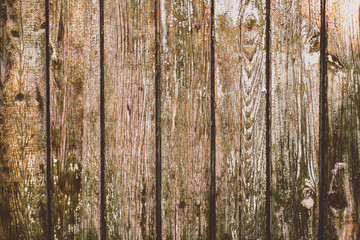 Wooden door with peeling paint and vintage handles with space for text
