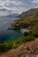panoramic view of one of the bays of the Zingaro Reserve, Trapani sicily Italy
