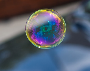 soap bubbles on a color background